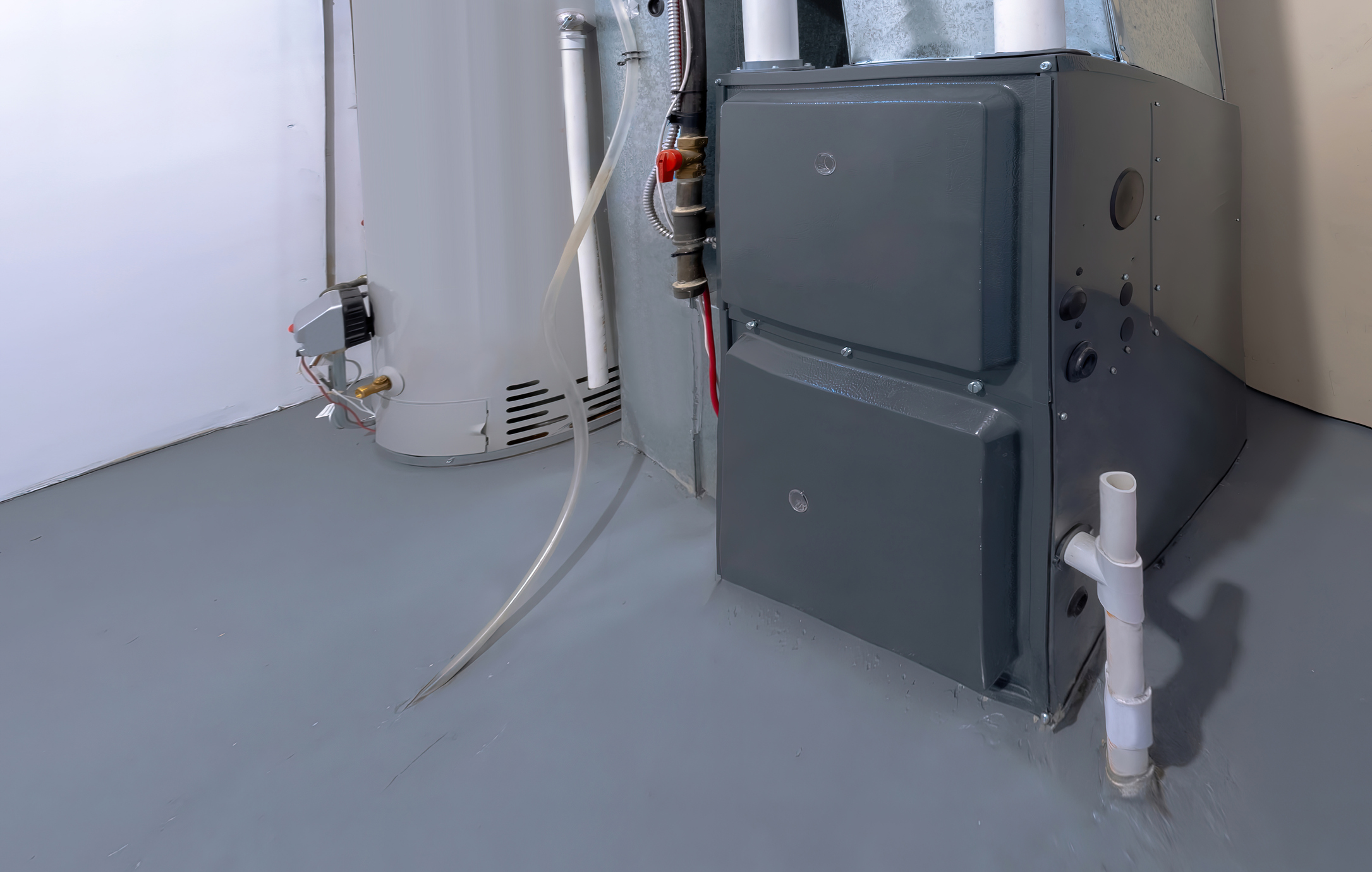 Furnace installed in the basement of a Michigan basement